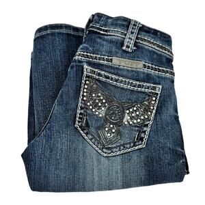Cowgirl Tuff Co Jeans Womens 25 (27x32 ACTUAL) Wings of Freedom Bootcut Western